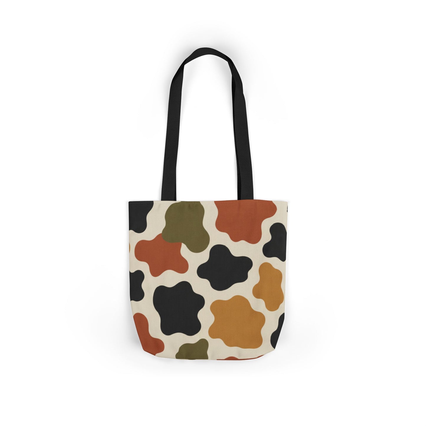 Abstract Earth-Tone Pattern Canvas Tote Bag