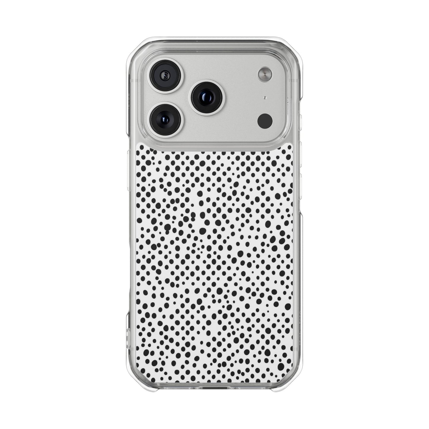 Clear Magnetic Phone Case — Black & White Speckled Pattern
