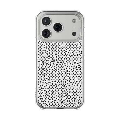 Clear Magnetic Phone Case — Black & White Speckled Pattern