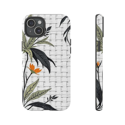 Floral Woven Tough Phone Case — Protective Botanical iPhone Cover