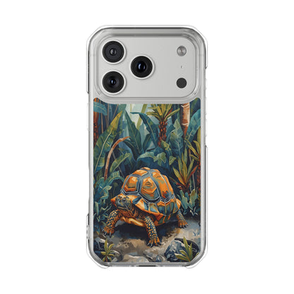 Clear Magnetic Phone Case — Tropical Turtle Art Protective Cover