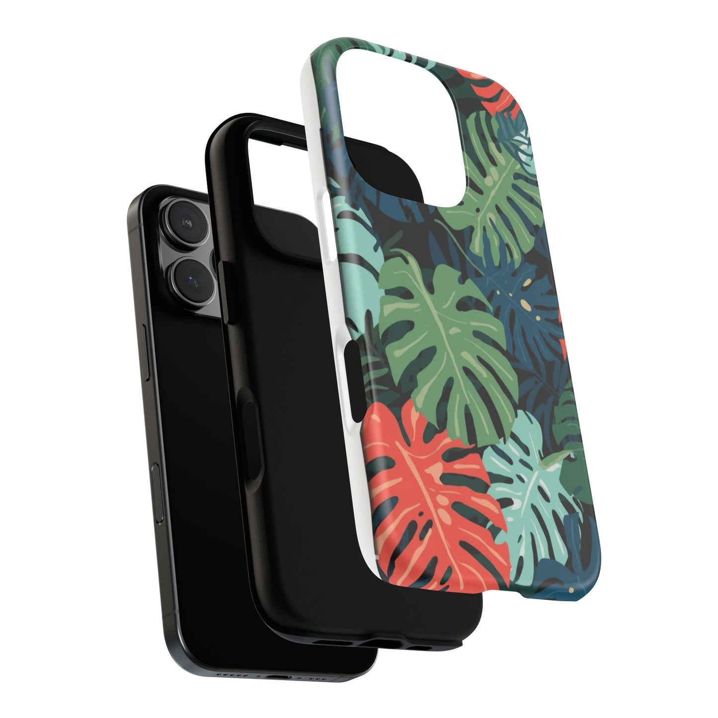 Tropical Monstera Phone Case — Colorful Leaf Protective Tough Case
