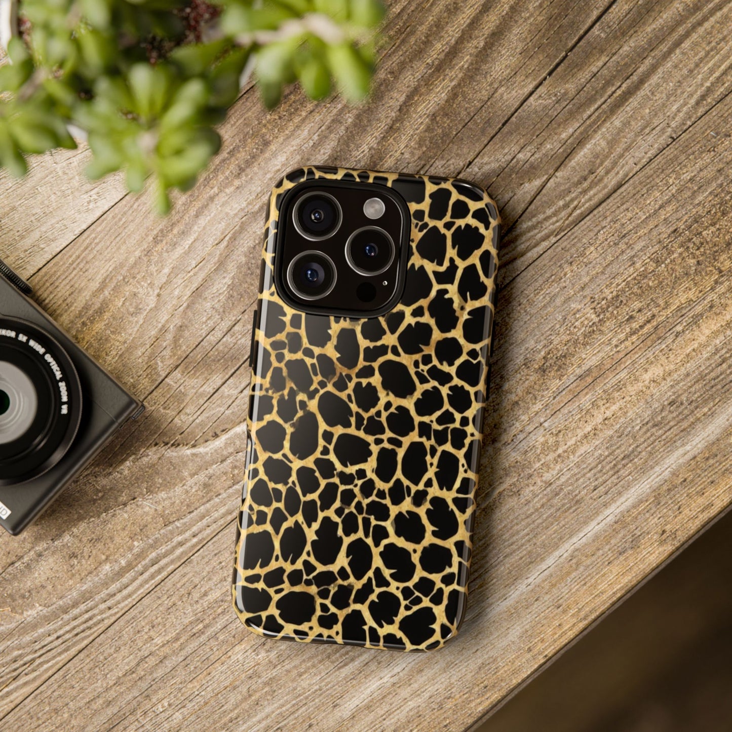 Giraffe Print Tough Phone Case — Durable Leopard-Style Protective Cover