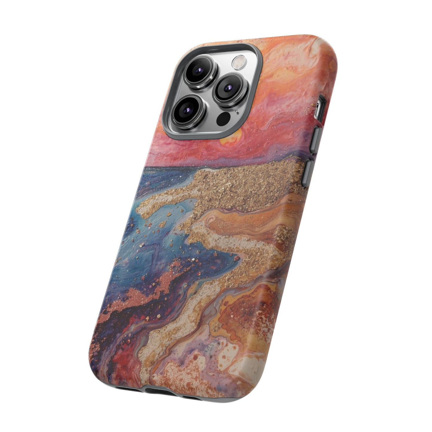 Sunset Coast Phone Case — Colorful Abstract Beach Art Tough Case
