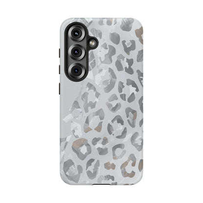 Silver Leopard Tough Phone Case