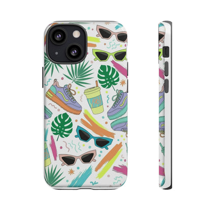 Tough Cases — Colorful Retro Sneakers & Sunglasses Phone Case