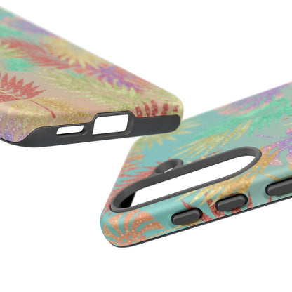 Tropical Palm Leaf Tough Phone Case – Colorful Pastel Botanical Protection