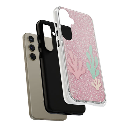 Pink Glitter Seaweed Tough Case - Sparkle Protective Phone Cover