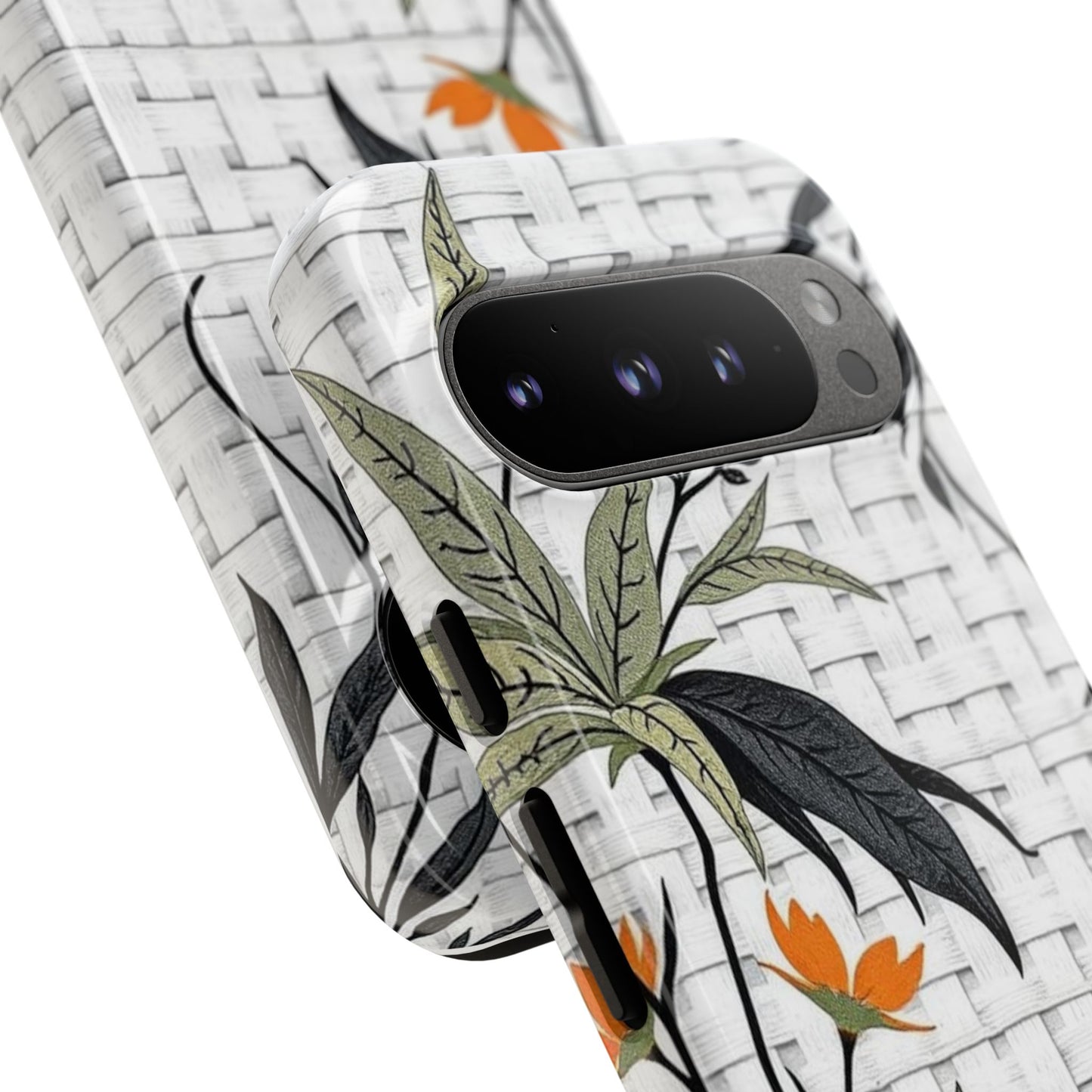 Floral Woven Tough Phone Case — Protective Botanical iPhone Cover