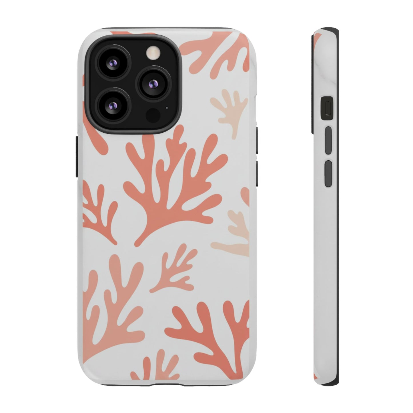 Coral Reef Pattern Tough Phone Case — Pink Beachy Protective Cover