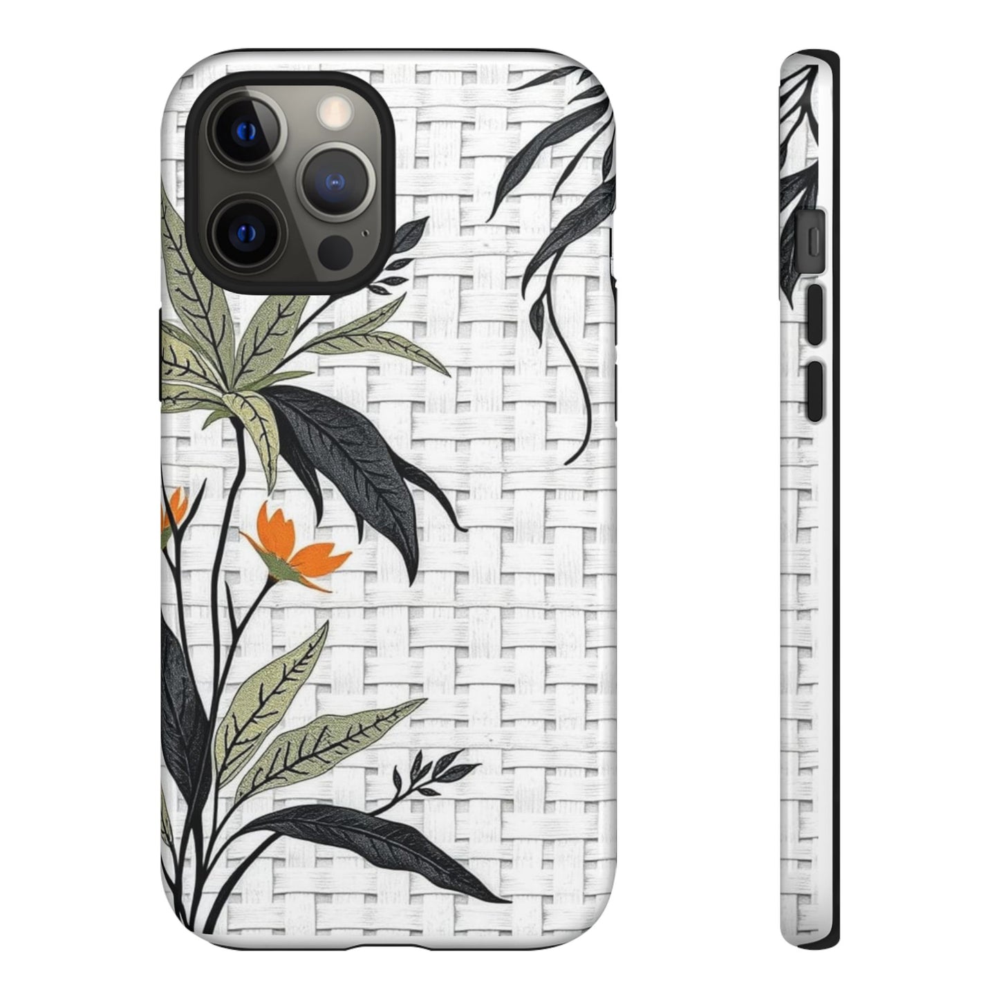 Floral Woven Tough Phone Case — Protective Botanical iPhone Cover