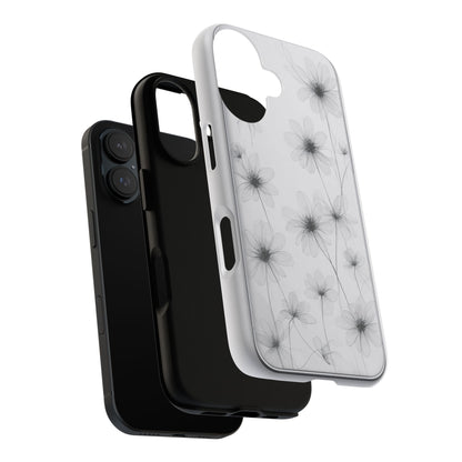 Tough Case — Black & White Floral Tough Phone Case