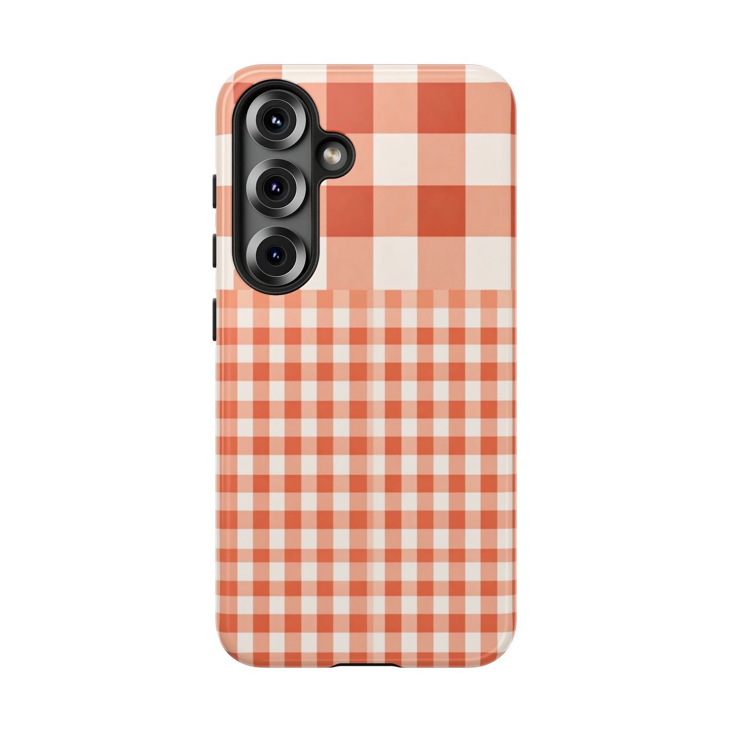 Buffalo Check Tough Phone Case — Orange Gingham Protective Cover
