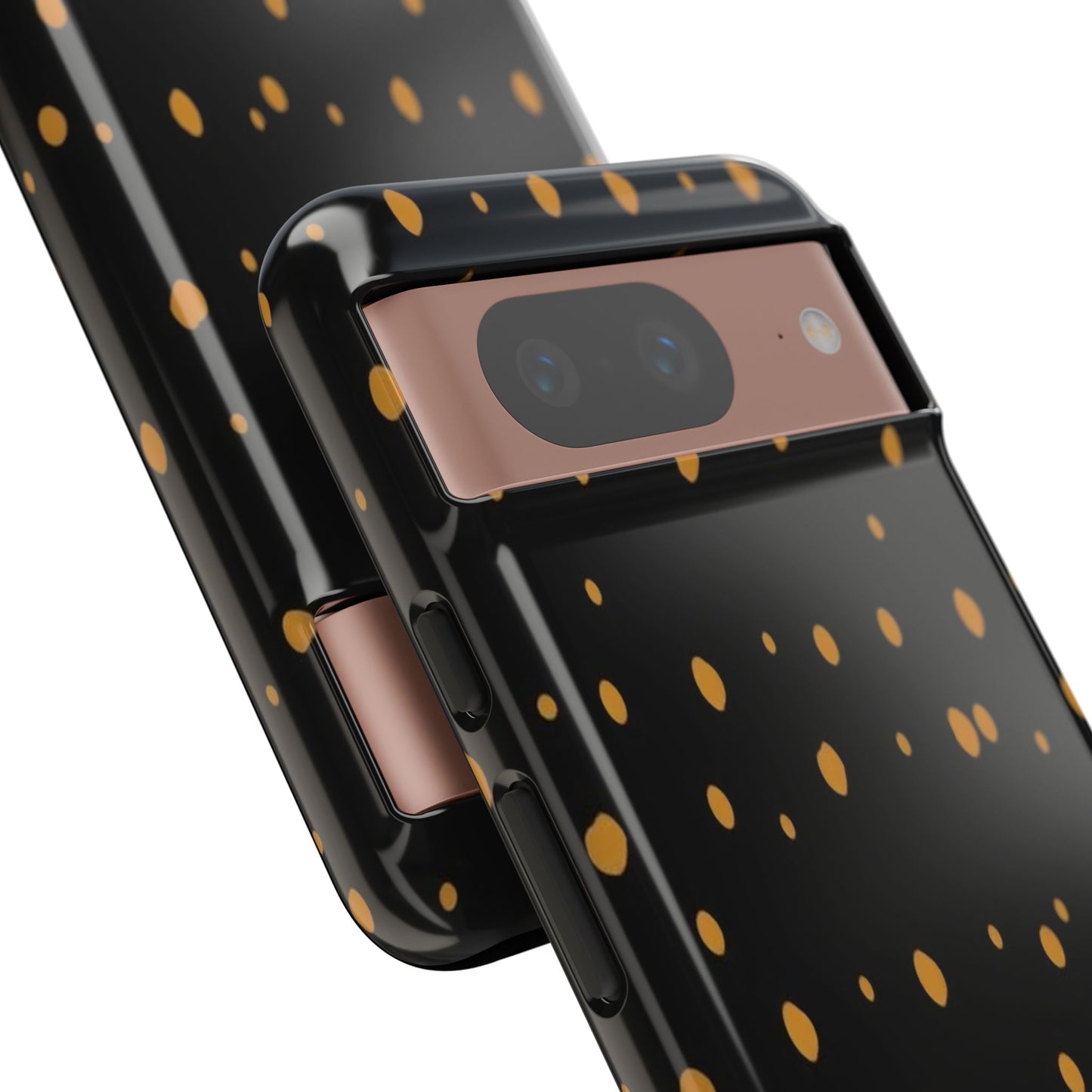 Black & Gold Dot Tough Phone Case — Protective Sparkle Pattern