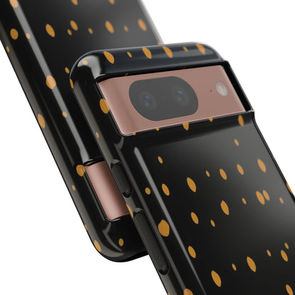 Black & Gold Dot Tough Phone Case — Protective Sparkle Pattern
