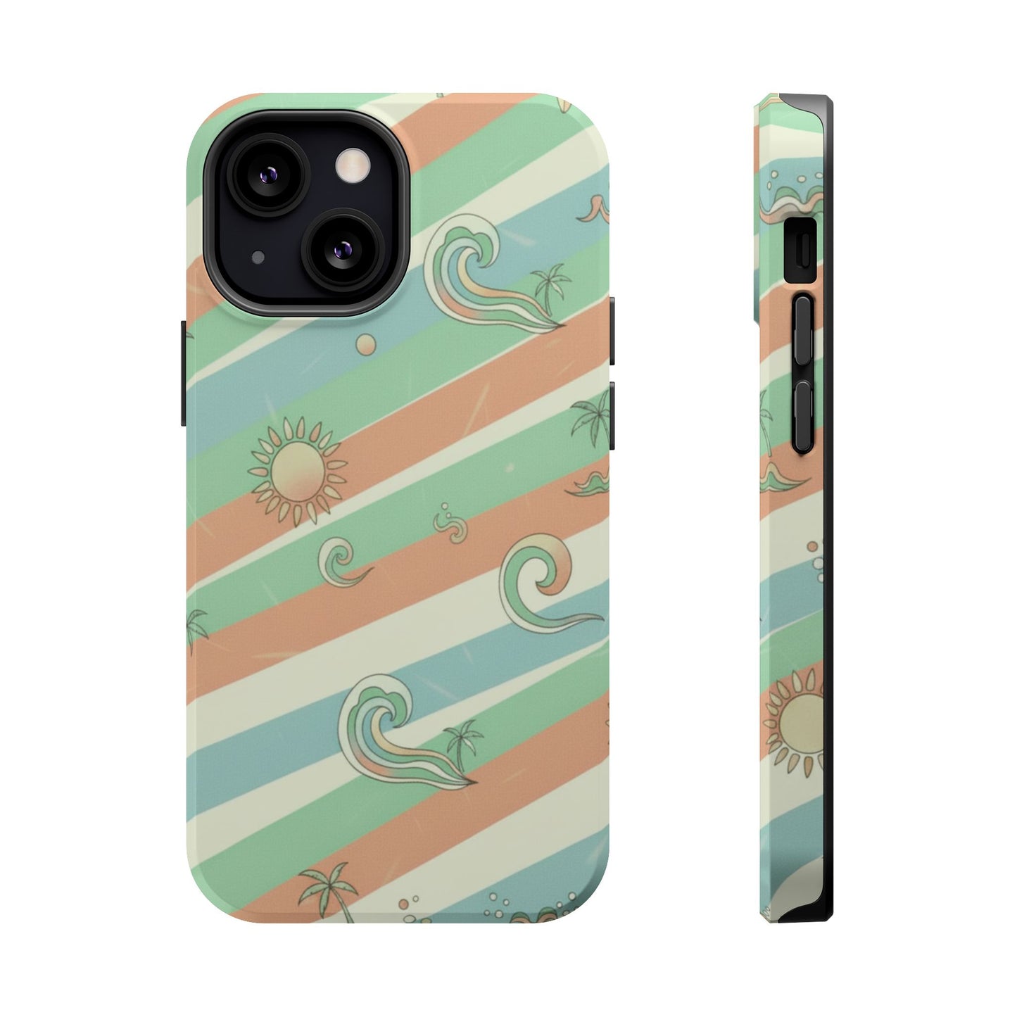 Magnetic Impact-Resistant Phone Case — Retro Surf Stripes