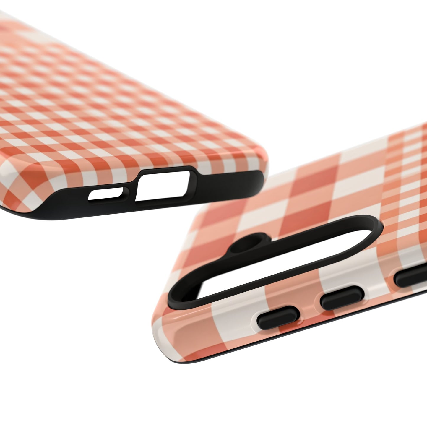 Buffalo Check Tough Phone Case — Orange Gingham Protective Cover