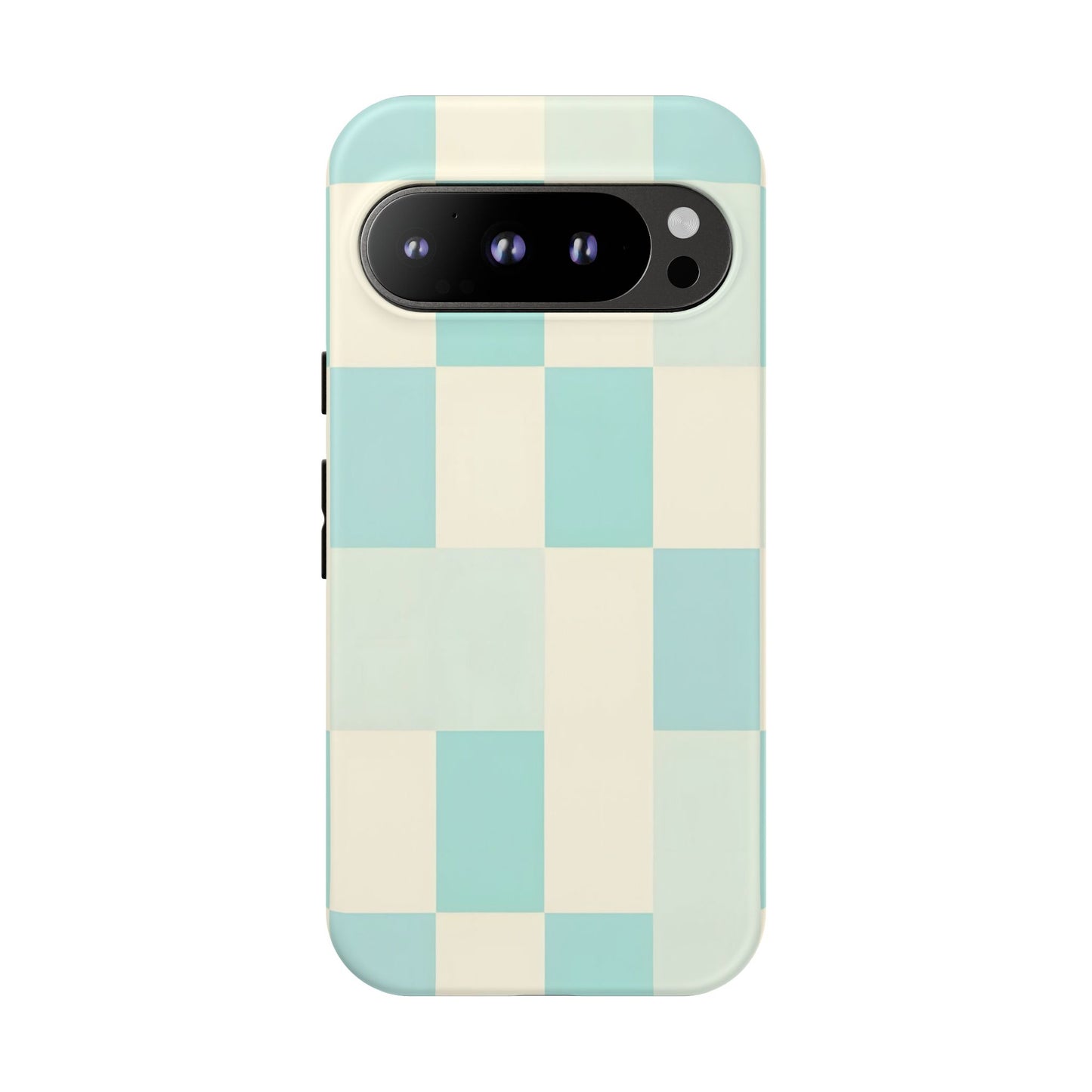 Pastel Checkerboard Tough Case – Mint & Cream Protective Phone Cover
