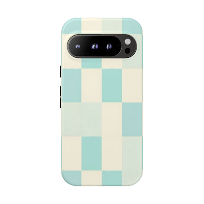 Pastel Checkerboard Tough Case – Mint & Cream Protective Phone Cover