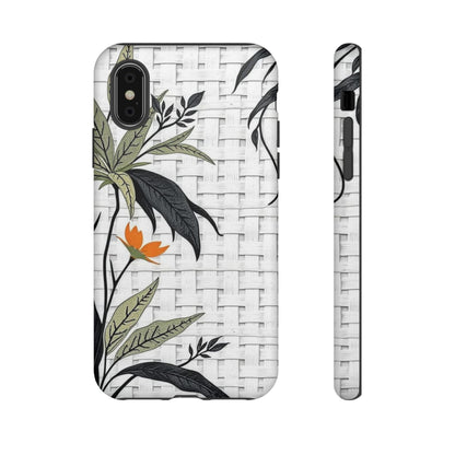 Floral Woven Tough Phone Case — Protective Botanical iPhone Cover