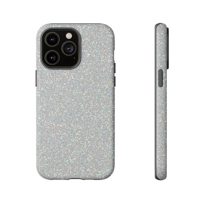 Glitter Silver Tough Phone Case — Sparkling Protective Phone Case