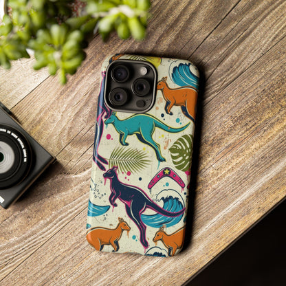 Tough Cases — Colorful Surfing Kangaroo Phone Case