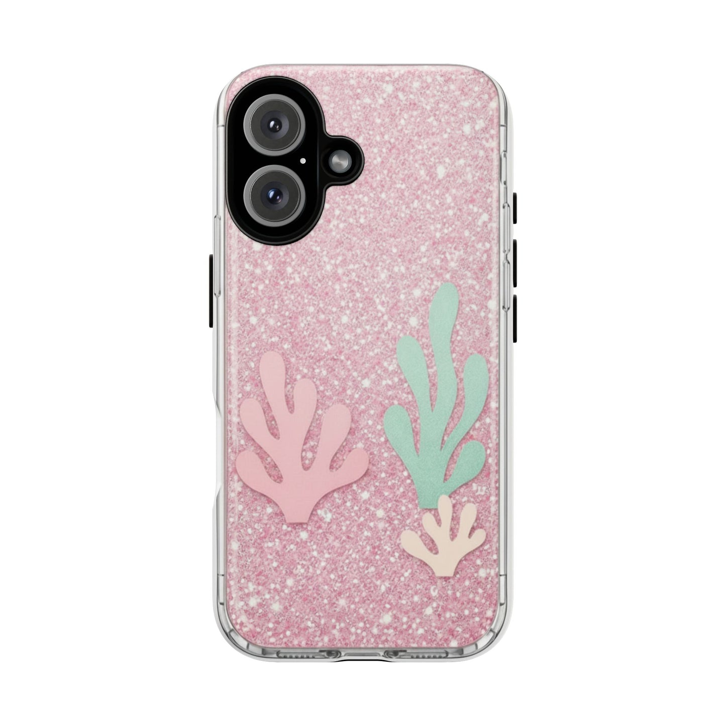 Pink Glitter Seaweed Tough Case - Sparkle Protective Phone Cover