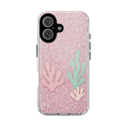 Pink Glitter Seaweed Tough Case - Sparkle Protective Phone Cover