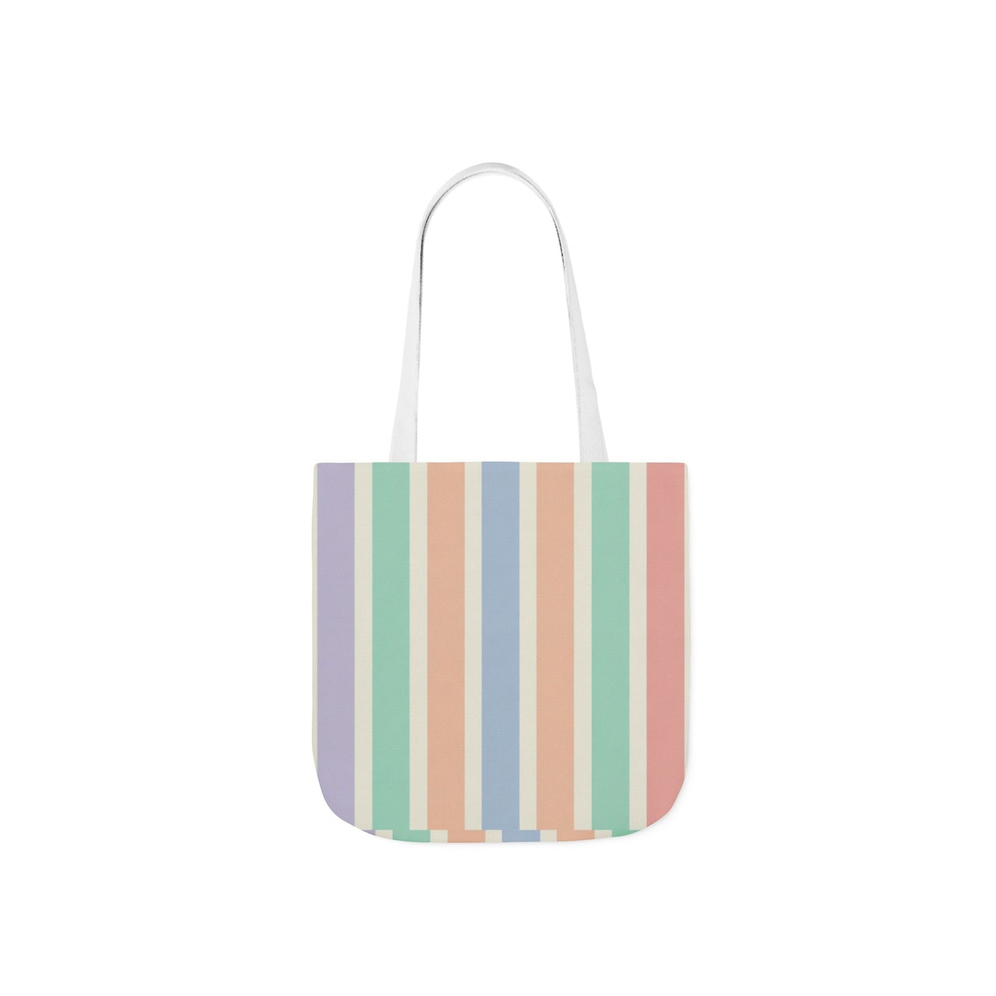 Pastel Stripe Canvas Tote Bag – Colorful Vertical Stripes, Eco-Friendly Beach & Market Bag