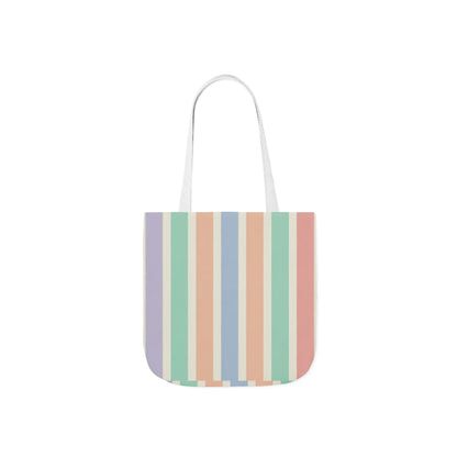 Pastel Stripe Canvas Tote Bag – Colorful Vertical Stripes, Eco-Friendly Beach & Market Bag