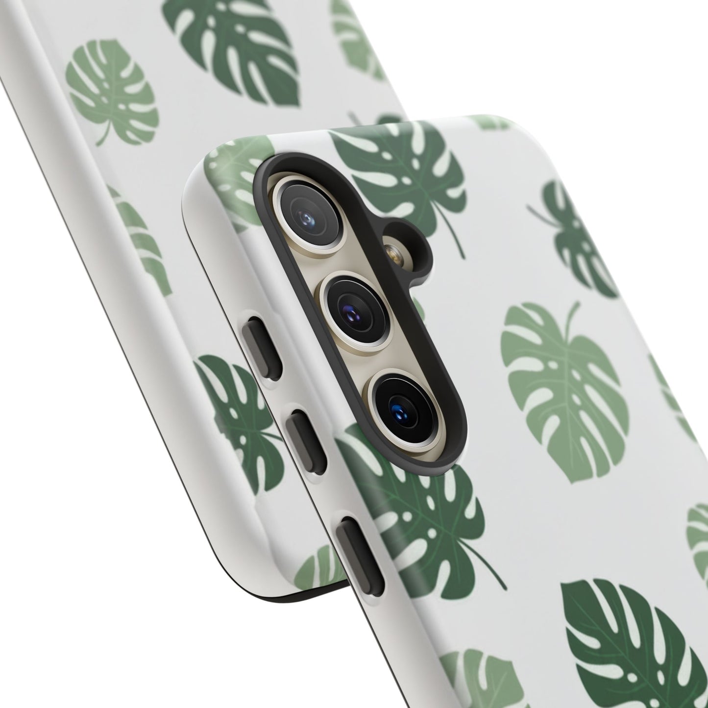 Monstera Leaf Tough Phone Case – Tropical Green Palm Pattern Protective Cover