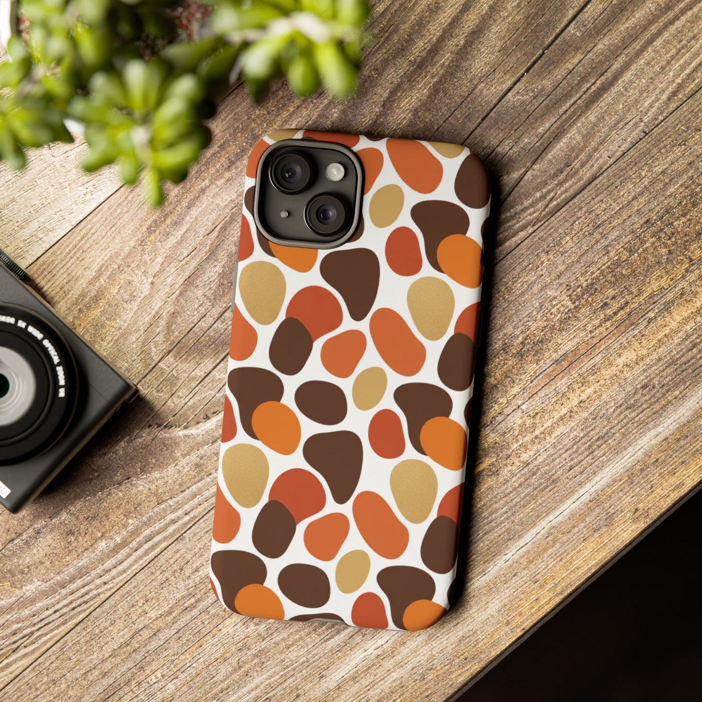 Phone Case — Retro Pebble Pattern in Warm Autumn Colors