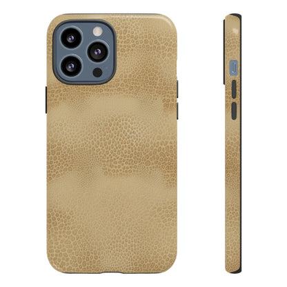 Tan Distressed Leather Texture Phone Case — Rugged Protective iPhone Cover