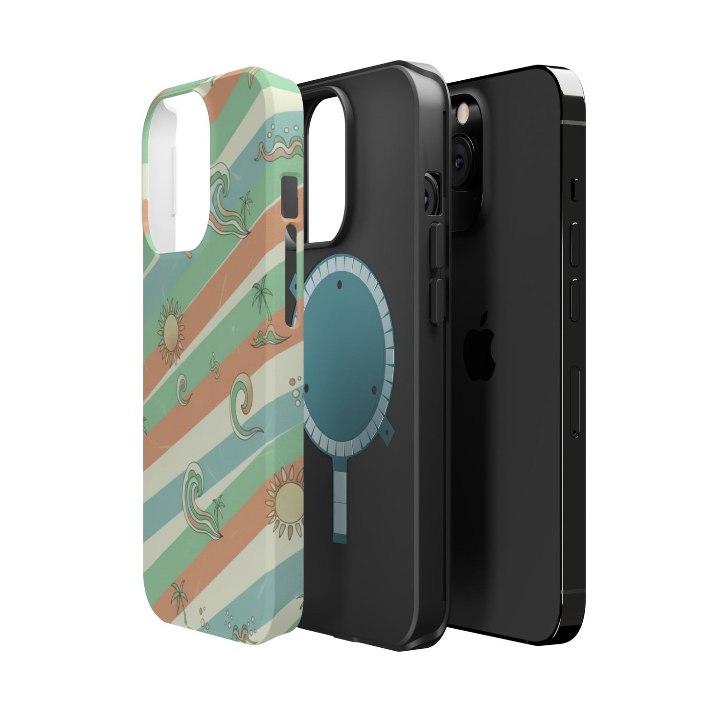 Magnetic Impact-Resistant Phone Case — Retro Surf Stripes