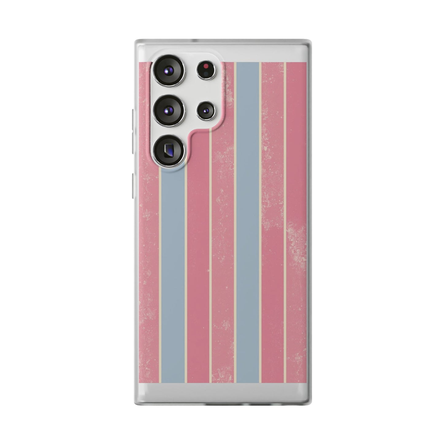 Striped Pink & Blue Phone Case — Retro Pastel Flexi Case