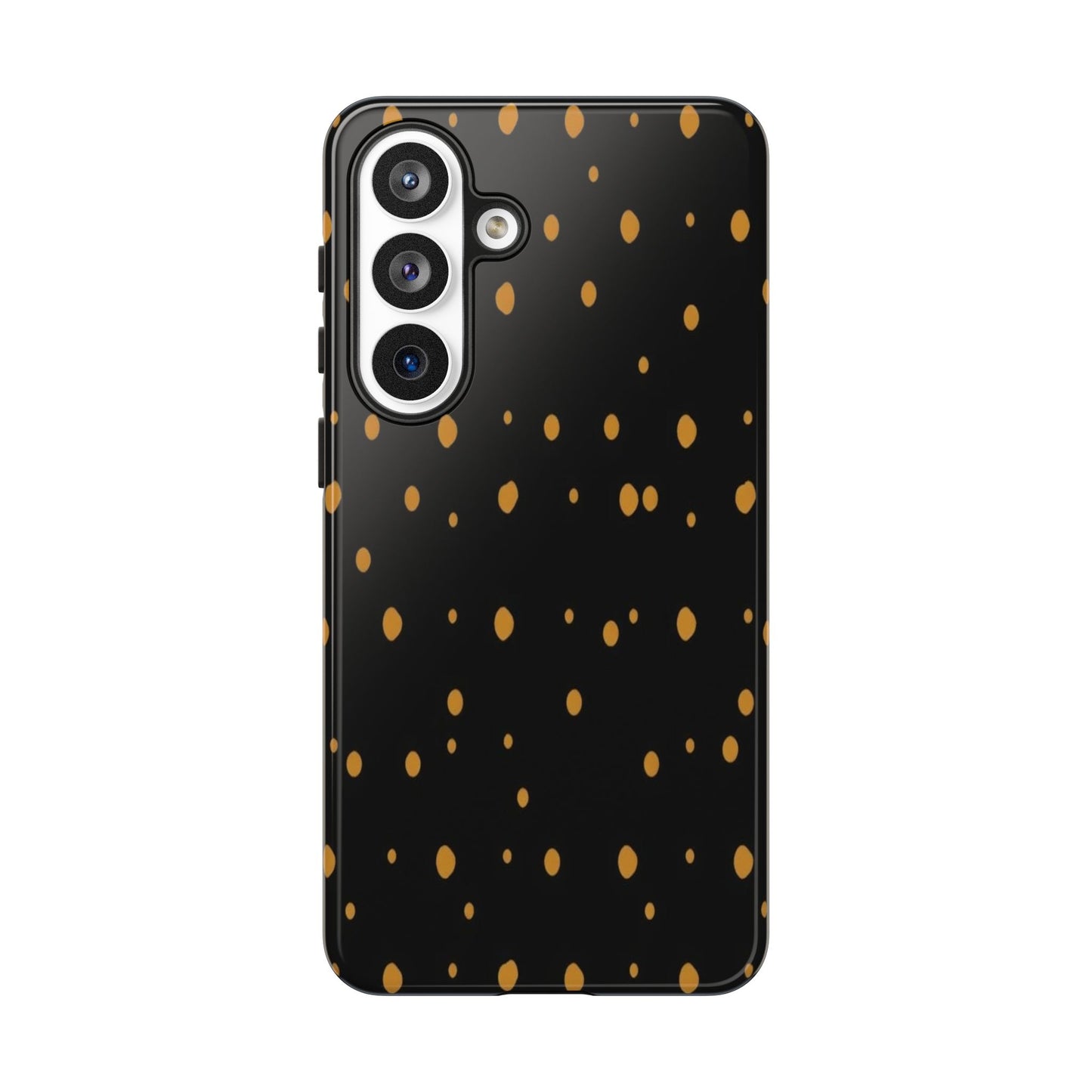 Black & Gold Dot Tough Phone Case — Protective Sparkle Pattern