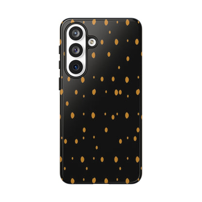 Black & Gold Dot Tough Phone Case — Protective Sparkle Pattern