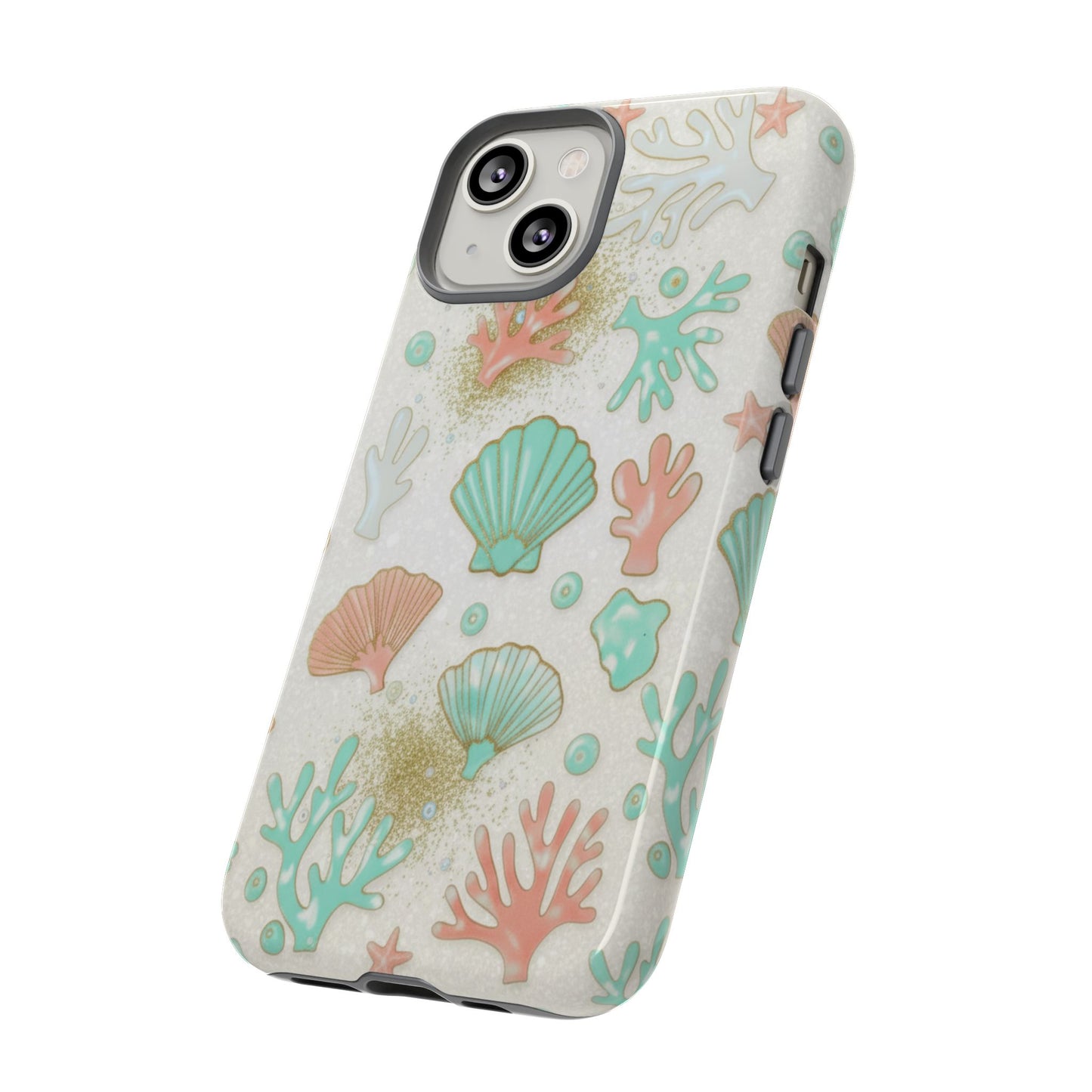 Seashell Coral Phone Case — Pastel Beach Shells Protective Tough Case