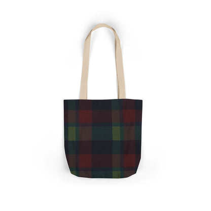 Plaid Canvas Tote Bag — Dark Autumn Tartan Market Tote