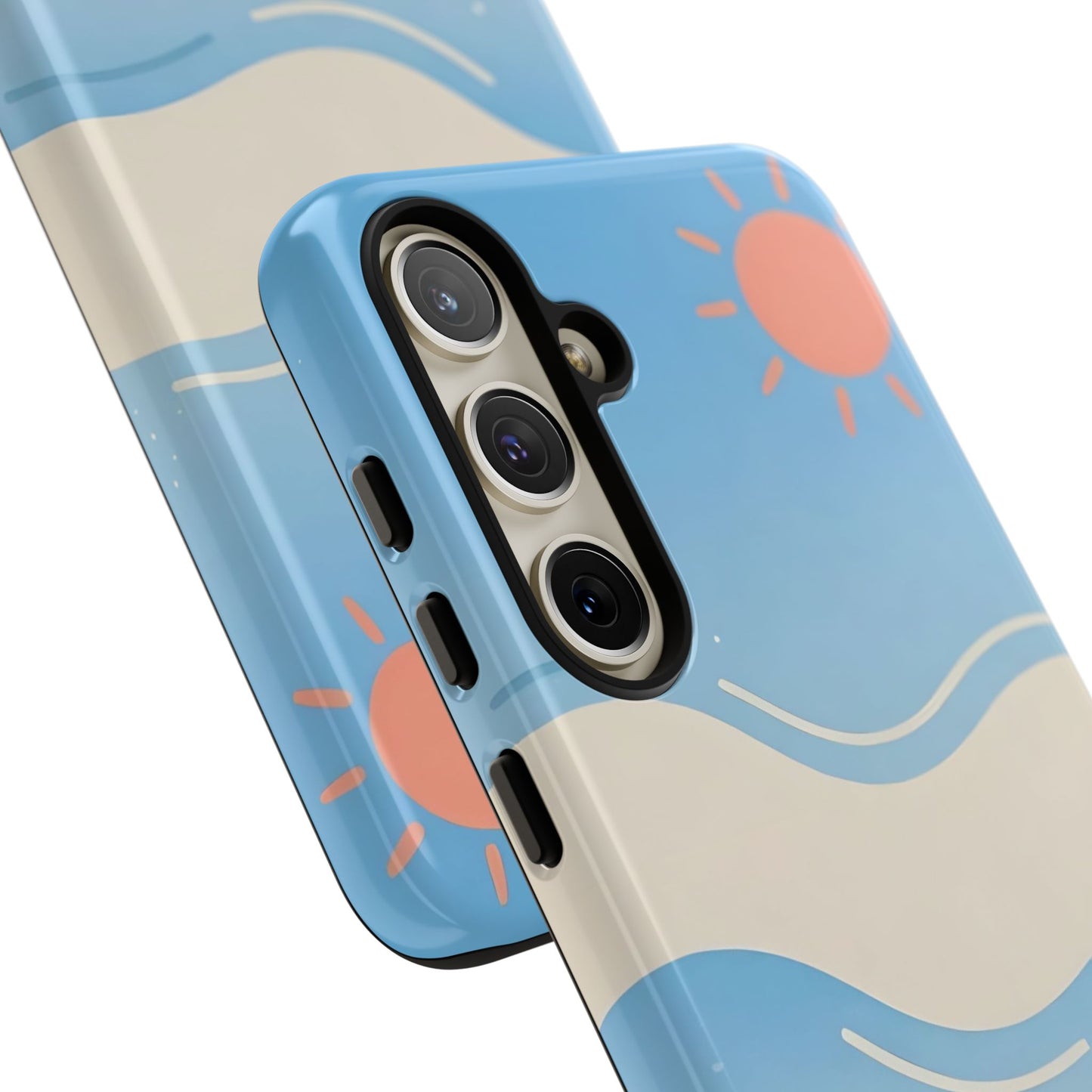 Beach Waves Tough Phone Case — Summer Sun & Seashell Protective Cover