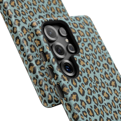 Leopard Print Tough Phone Case - Blue Cheetah Protective Cover