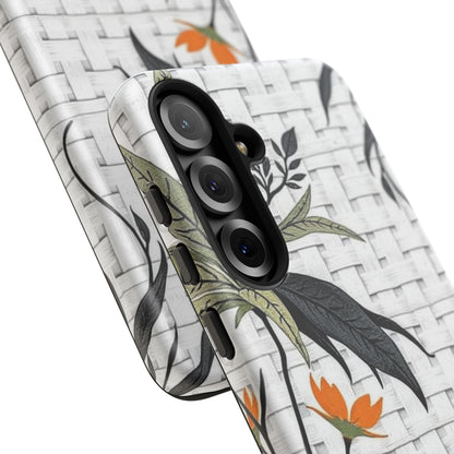 Floral Woven Tough Phone Case — Protective Botanical iPhone Cover