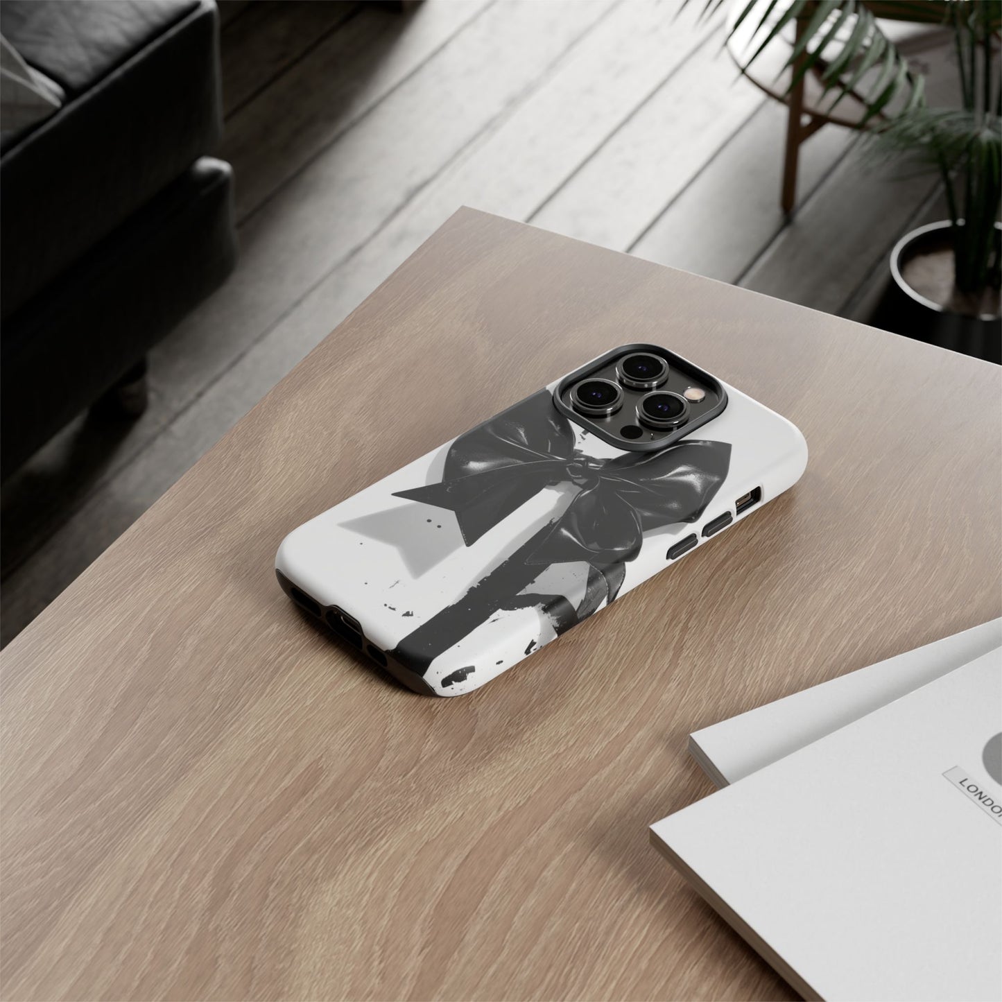 Phone Case — Black Bow Graphic Protective Cover