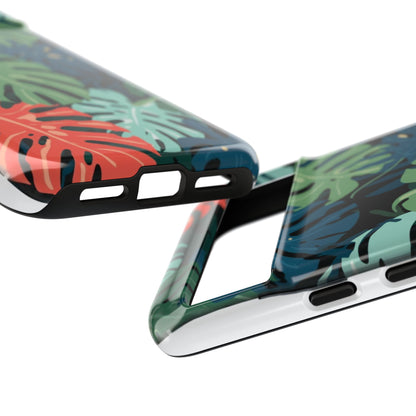Tropical Monstera Phone Case — Colorful Leaf Protective Tough Case