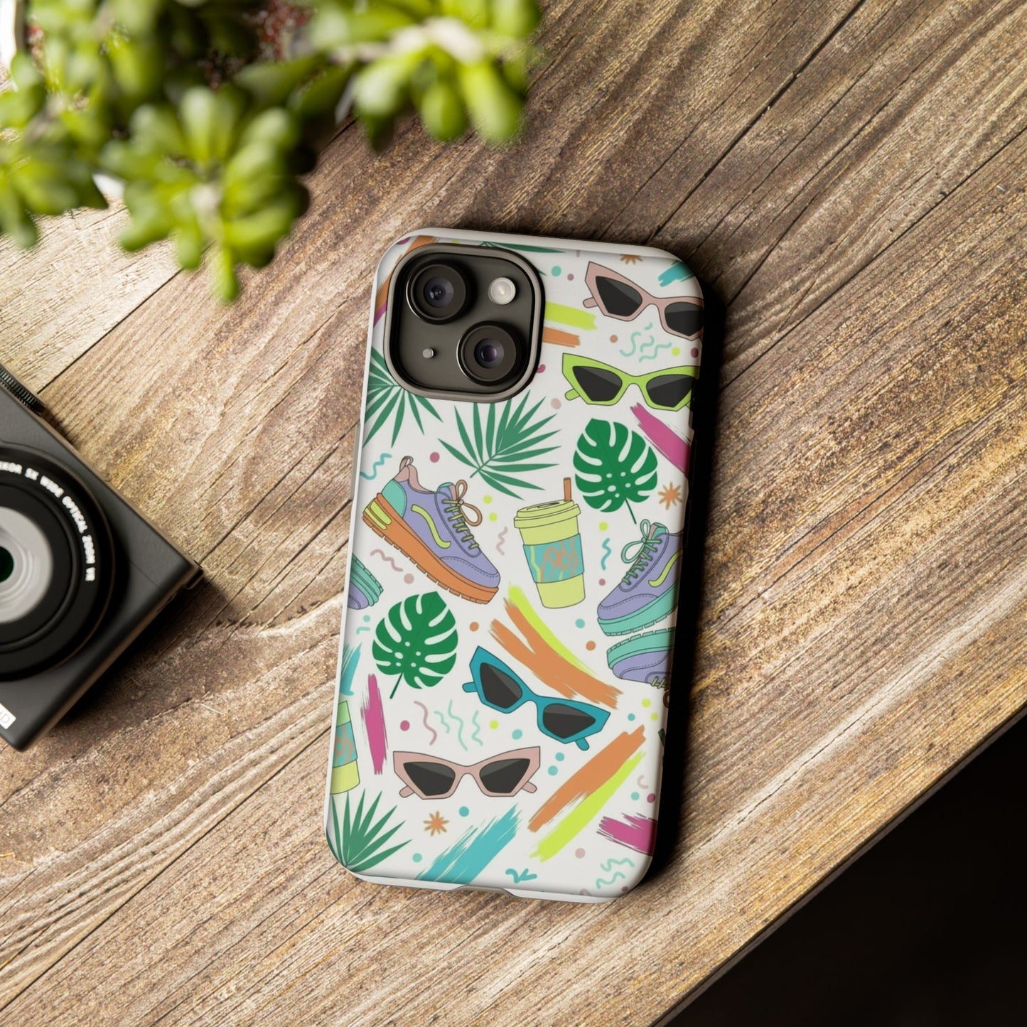 Tough Cases — Colorful Retro Sneakers & Sunglasses Phone Case