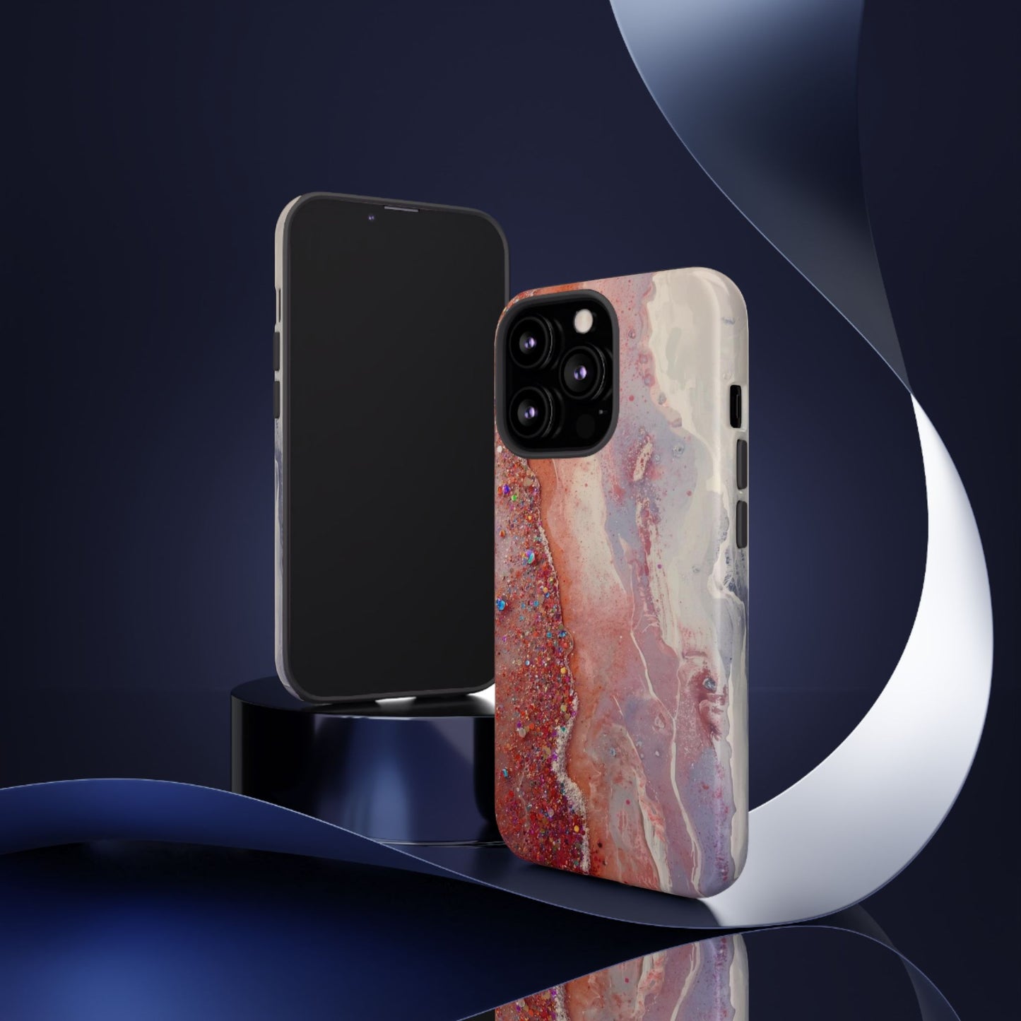 Marbled Rose Gold Galaxy Phone Case — Protective Tough Case