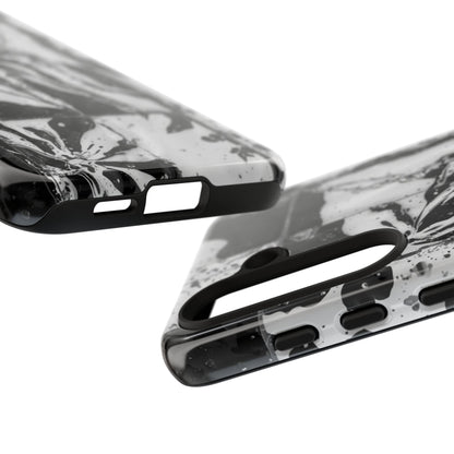 Monochrome Tile Floral Tough Phone Case