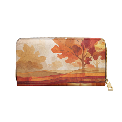 Women's Maple Mirage Wallet – Abstract Autumn Vegan Wallet
