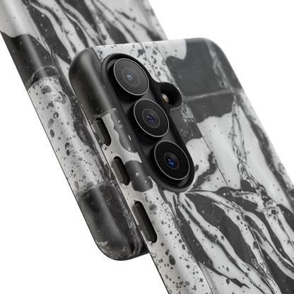 Monochrome Tile Floral Tough Phone Case