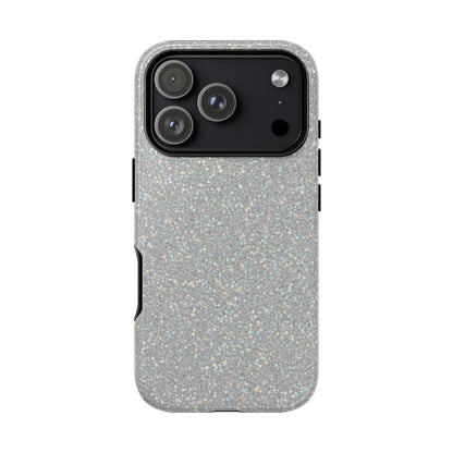 Glitter Silver Tough Phone Case — Sparkling Protective Phone Case